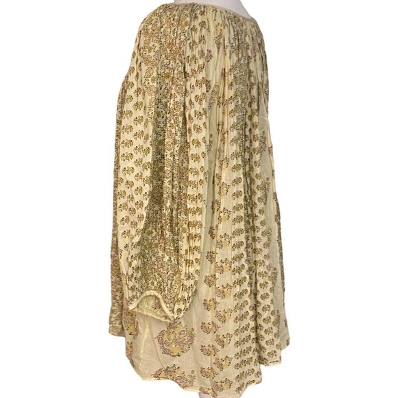 Calypso St. Barth Womens Cream Button Up Balloon Sleeve Floral Blouse Sz 1 XL - Picture 5 of 12